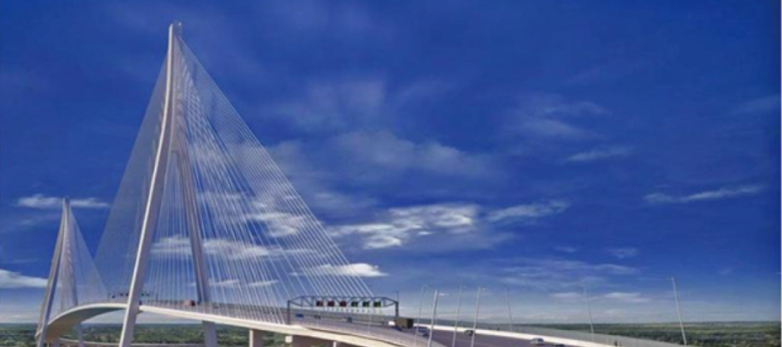 Rendering of Gordie Howe International Bridge for which JTE provides Commercial Advisory Services as part of Technical Advisory and Construction Oversight team.